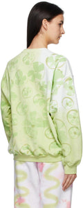 Collina Strada SSENSE Exclusive Green Flower Patch Round Hem Sweatshirt