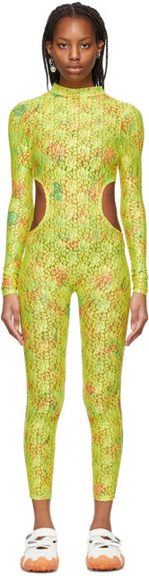 Collina Strada Yellow Circle Cardio Jumpsuit - Collina Strada Cercle jaune Jumpsuit cardio - Collina Strada 노란색 동그라미 Cardio Jumpsuit.