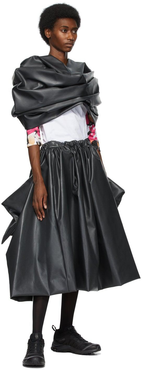 Comme des GarÃ§ons Black Twill Laminated Skirt