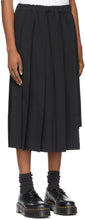 Comme des GarÃ§ons Comme des GarÃ§ons Black Wool Asymmetric Pleated Skirt