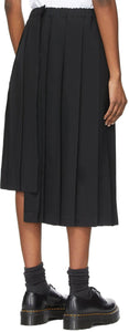 Comme des GarÃ§ons Comme des GarÃ§ons Black Wool Asymmetric Pleated Skirt