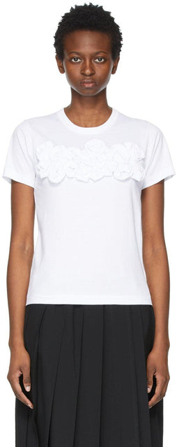 Comme des GarÃ§ons Comme des GarÃ§ons White Chest Frills T-Shirt - Commez des garçons commique des garçons T-shirt de la poitrine blanche - comme des garÃ§ons comme des garÃ§ons 흰색 가슴 주름 티셔츠