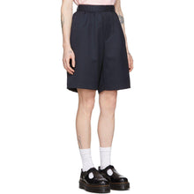 Comme des GarÃ§ons Girl Navy Wool Suiting Shorts