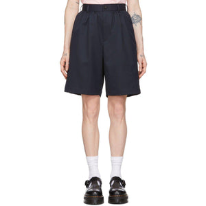 Comme des GarÃ§ons Girl Navy Wool Suiting Shorts