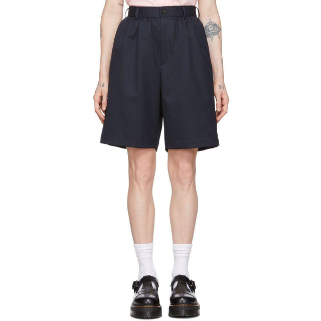 Comme des GarÃ§ons Girl Navy Wool Suiting Shorts
