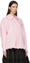 Comme des GarÃ§ons Girl Pink Check Square Collar Shirt