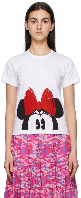 Comme des GarÃ§ons Girl White Disney Edition Minnie Mouse Eyes T-Shirt - T-shirt des yeux de souris Minnie souris Minnie Mouse T-shirt - comme des garÃ§ons 여자 화이트 디즈니 판 미니 마우스 눈 티셔츠