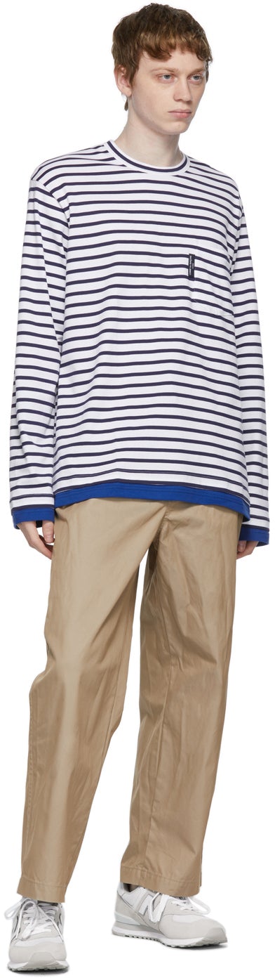 Comme des GarÃ§ons Homme Beige Gabardine Chino Trousers