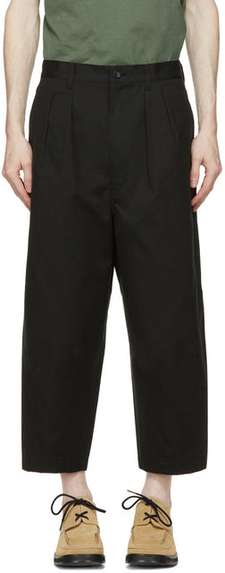 Comme des GarÃ§ons Homme Black Cotton Canvas Trousers - Annonce des garçons Homme Pantalon en toile en coton noir - comme des garÃ§ons homme 검은 면화 캔버스 바지