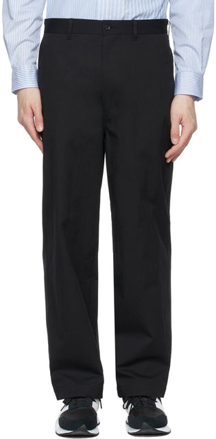 Comme des GarÃ§ons Homme Black Cotton Weather Trousers - Pantalons météorologiques de coton noir de garçons Homme - comme des garÃ§ons homme 검은 면화 날씨 바지