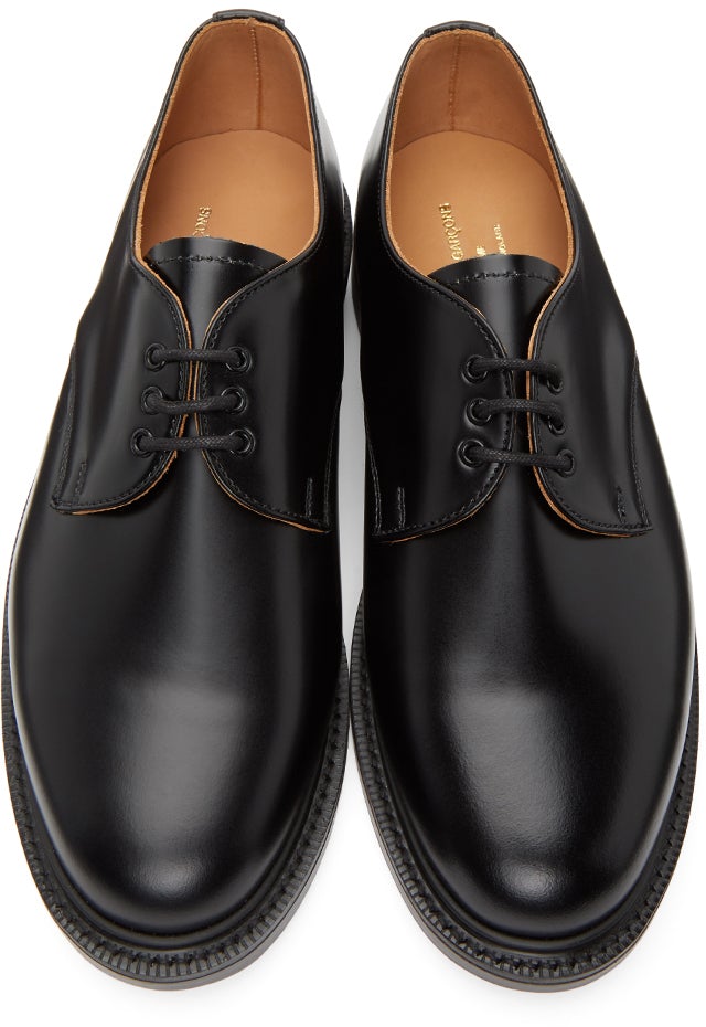 Comme des GarÃ§ons Homme Black NPS Edition Officer Gibson Derbys