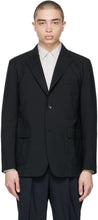 Comme des GarÃ§ons Homme Black Tropical Wool Single-Breasted Blazer - Commez des garçons Blazer à poitrine unique de laine tropicale noir - comme des garÃ§ons homme 검은 열대 양모 싱글 브레스트 블레이저