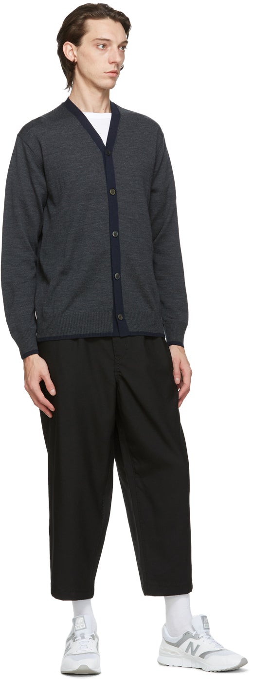 Comme des GarÃ§ons Homme Black Tropical Wool Trousers