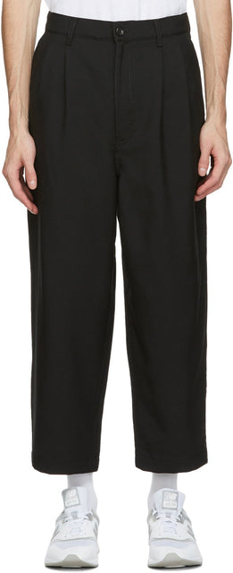 Comme des GarÃ§ons Homme Black Tropical Wool Trousers - Commez des garçons Pantalon de laine tropicale Noir Black - comme des garÃ§ons homme 검은 열대 양모 바지