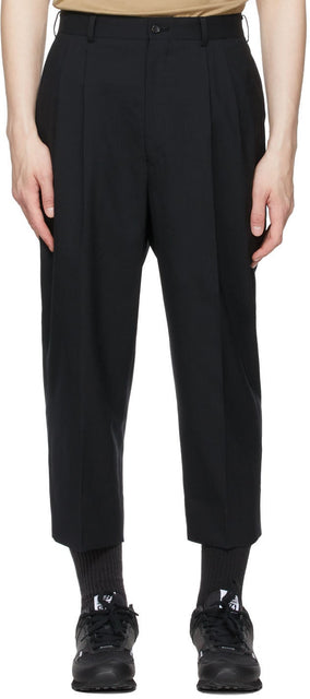 Comme des GarÃ§ons Homme Black Tropical Wool Trousers - Commez des garçons Pantalon de laine tropicale Noir Black - comme des garÃ§ons homme 검은 열대 양모 바지