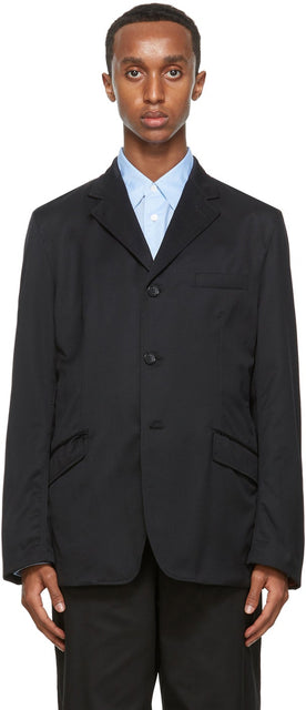 Comme des GarÃ§ons Homme Black Wool Blazer - Commez des garçons Homme Black Laine Blazer - comme des garÃ§ons homme 검은 양모 블레이저