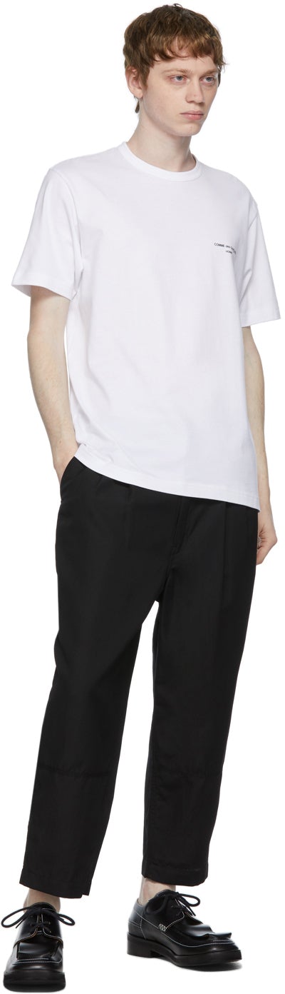 Comme des GarÃ§ons Homme Black Wool Ramie Trousers