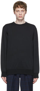 Comme des GarÃ§ons Homme Deux Black Jersey Sweatshirt - Sweat-shirt de Jersey Black Jersey Black Sweatshirt - comme des garÃ§ons homme deux 흑인 유니폼 스웨터