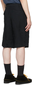 Comme des GarÃ§ons Homme Deux Black Pleated Bermuda Shorts