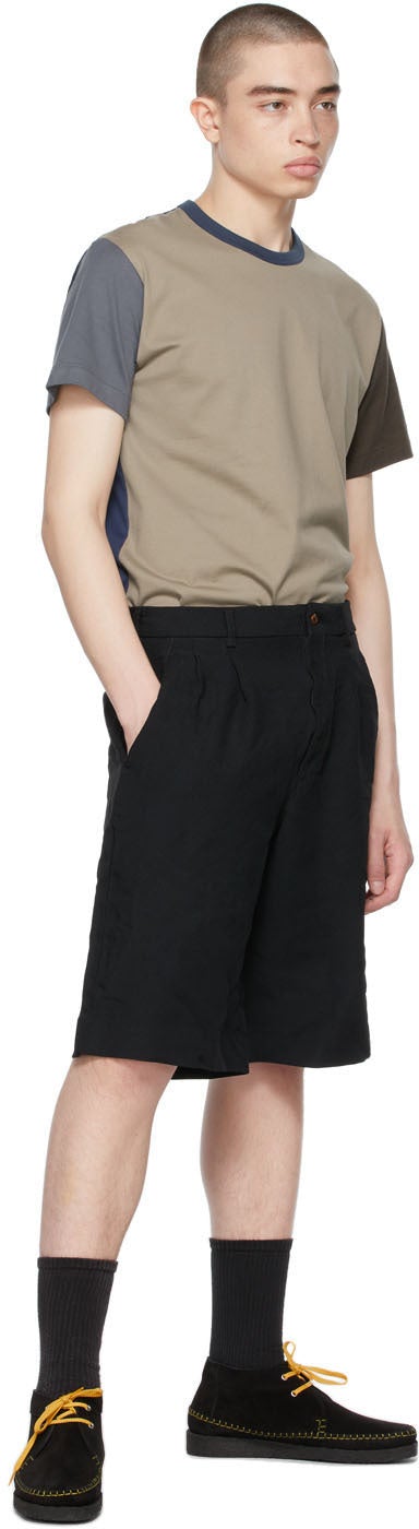 Comme des GarÃ§ons Homme Deux Black Pleated Bermuda Shorts