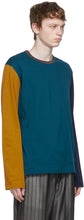 Comme des GarÃ§ons Homme Deux Blue Colorblock Long Sleeve T-Shirt