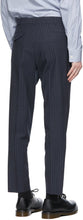 Comme des GarÃ§ons Homme Deux Blue Wool Twisted Stripe Trousers