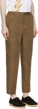 Comme des GarÃ§ons Homme Deux Brown Herringbone Stripe Trousers