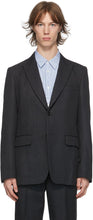 Comme des GarÃ§ons Homme Deux Grey Wool Yarn-Dyed Blazer - Commez des garçons Blazer teint de laine de laine de laine grise Homme Deux - comme des garÃ§ons homme deux 회색 양모 원사 - 염색 된 블레이저