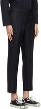 Comme des GarÃ§ons Homme Deux Navy Chalk Stripe Trousers