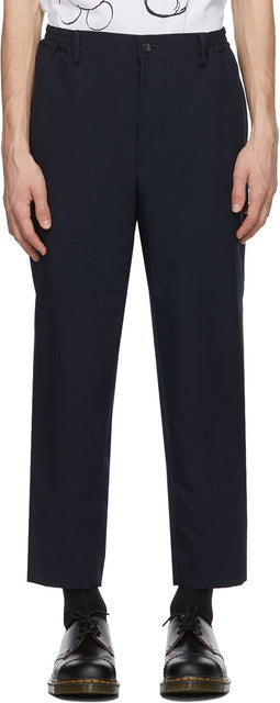Comme des GarÃ§ons Homme Deux Navy Gabardine Trousers - Commez des garçons Homme Deux Navy Gabardine Pantalons - comme des garÃ§ons homme deux 해군 가베 딘 바지