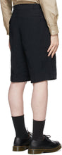 Comme des GarÃ§ons Homme Deux Navy Pleated Bermuda Shorts