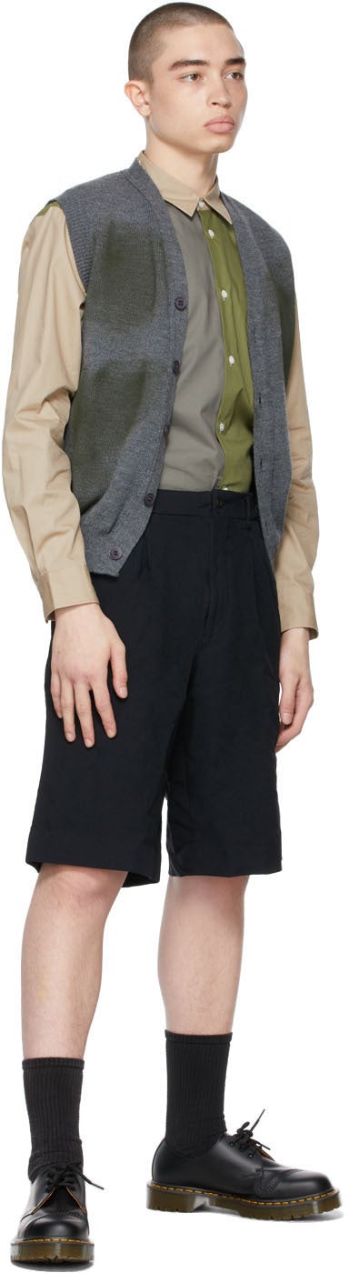 Comme des GarÃ§ons Homme Deux Navy Pleated Bermuda Shorts