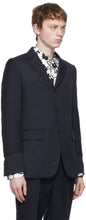 Comme des GarÃ§ons Homme Deux Navy Wool Double Sleeve Blazer