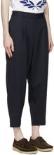 Comme des GarÃ§ons Homme Deux Navy Wool Pleated Trousers
