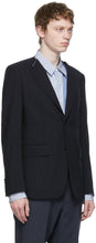 Comme des GarÃ§ons Homme Deux Navy Wool Twisted Stripe Blazer