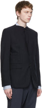 Comme des GarÃ§ons Homme Deux Navy Wool Twisted Stripe Blazer