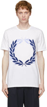Comme des GarÃ§ons Homme Deux White Fred Perry Edition Laurel Wreath T-Shirt - T-shirt de guirlande de laurier en édition de Laurel en tant que t-shirt - comme des garÃ§ons homme deux 화이트 프레드 페리 에디션 로렐 화환 티셔츠