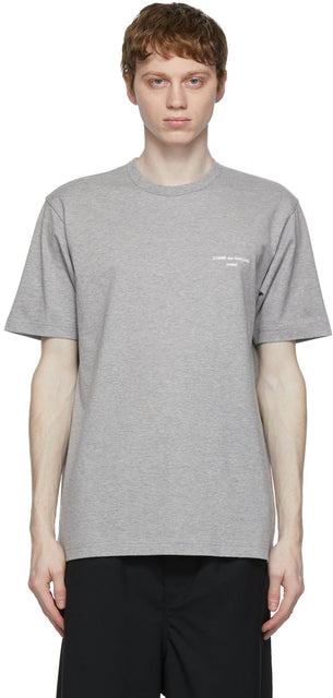Comme des GarÃ§ons Homme Grey Logo T-Shirt - T-shirt de logo gris de garçons Homme - comme des garÃ§ons homme 그레이 로고 티셔츠
