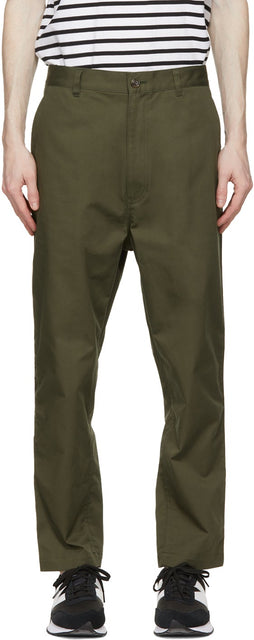 Comme des GarÃ§ons Homme Khaki Cotton Chino Trousers - Commez des garçons Homme Khaki Cotton Chino Pantalons - comme des garÃ§ons homme Khaki conton Chino 바지