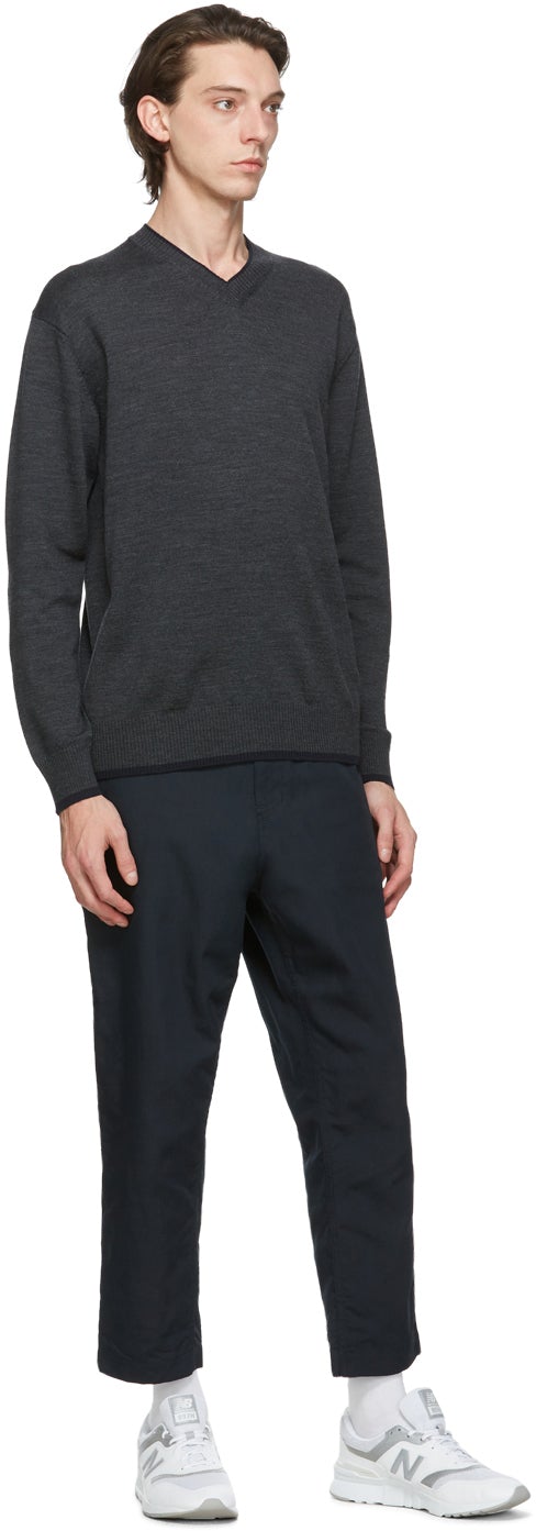 Comme des GarÃ§ons Homme Navy Canvas Oxford Trousers