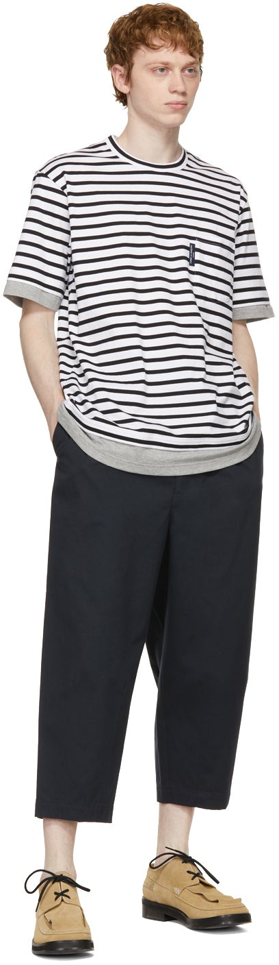 Comme des GarÃ§ons Homme Navy Cotton Canvas Trousers