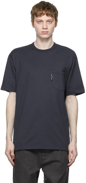 Comme des GarÃ§ons Homme Navy Garment-Dyed Pocket T-Shirt - T-shirt de poche teinté de vêtements de garnie Homme des garçons - comme des garÃ§ons Homme Navy 의류 염색 포켓 티셔츠