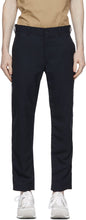 Comme des GarÃ§ons Homme Navy Tropical Wool Trousers - Commez des garçons Pantalon Tropical Tropical Tropical - comme des garÃ§ons homme 해군 열대 양모 바지