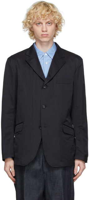 Comme des GarÃ§ons Homme Navy Twill Blazer - Commez des garçons Homme bleu marine Twill Blazer - comme des garÃ§ons homme 네이비 능직 블레이저