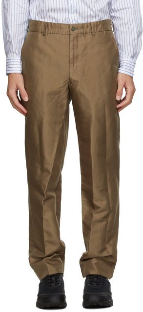 Comme des GarÃ§ons Homme Plus Beige Twill Trousers - Commez des garçons Homme plus Pantalons en sergé Beige - comme des garÃ§ons homme 플러스 베이지 능병 바지
