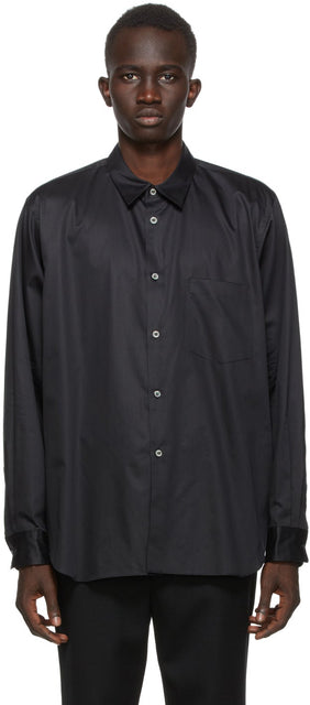 Comme des GarÃ§ons Homme Plus Black Broadcloth Cut-Out Shirt - Table des garçons Homme Plus Shirt Broadcoth Cut-Out - comme des garÃ§ons homme plus 검은 방울 컷 아웃 셔츠