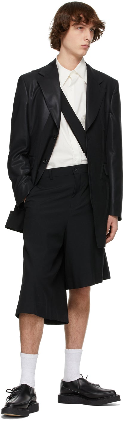 Comme des GarÃ§ons Homme Plus Black Chintz Wool Coat