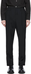 Comme des GarÃ§ons Homme Plus Black Tropical Wool Trousers - Commez des garçons Homme plus Pantalon de laine tropicale noire - comme des garÃ§ons homme 플러스 블랙 열대 양모 바지