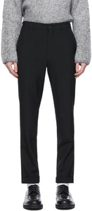 Comme des GarÃ§ons Homme Plus Black Tropical Wool Trousers - Commez des garçons Homme plus Pantalon de laine tropicale noire - comme des garÃ§ons homme 플러스 블랙 열대 양모 바지