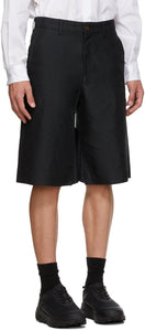 Comme des GarÃ§ons Homme Plus Black Twill Garment Treated Shorts
